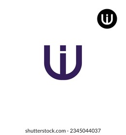Diseño de logotipo de monograma WI W para carta