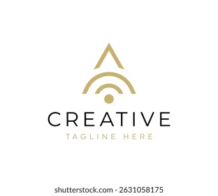 Letter A wifi logo vector image