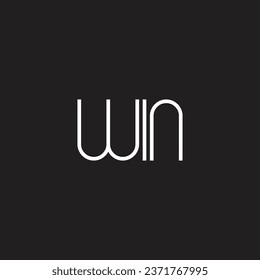 Letter WIN curve lines geometric symbol simple logo vector