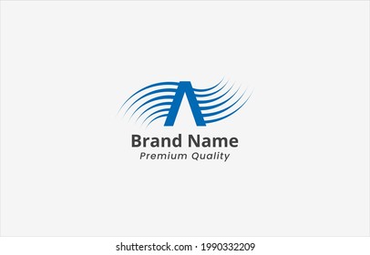 Letter A Wind Air Ventilation Logo Vector Template suitable for air conditioner installation business