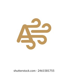 Letter A Wind logo icon vector template.eps