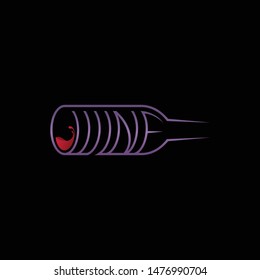 Letter  Wine in the bottle logo vector template
