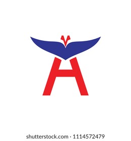 A letter with wing logo