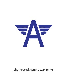 A letter with wing logo