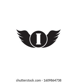 I Letter wing logo business template vector icon