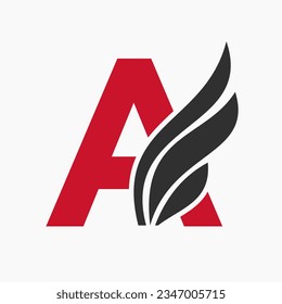Letter A Wing Logo Design For Freight and Transportation Symbol. Wing Logotype Template