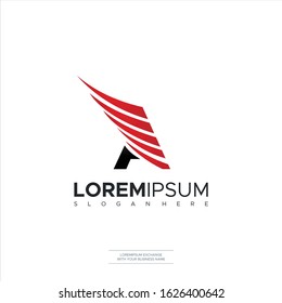 Letter A Wing Logo Design Minimal Icon Premium Design