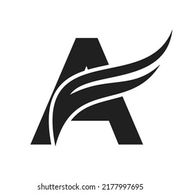 Letter A Wing Logo Design. Transportation Logo Letter A and Wings Concept