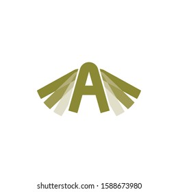 A letter with wing logo design vector
