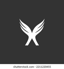 letter a wing logo design vector illustration template