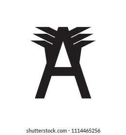 Letter A with wing logo font