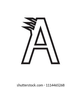 Letter A with wing logo font
