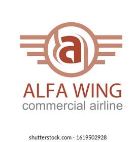 Letter A with wing logo icon design template elements - vector sign. Business card templates.