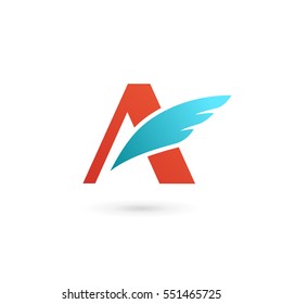 Letter A wing logo icon design template elements