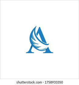 letter A with wing logo icon vector