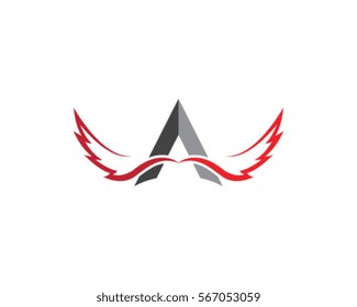 A Letter with Wing Logo Template vector icon design