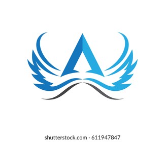 A Letter with Wing Logo Template vector icon design
