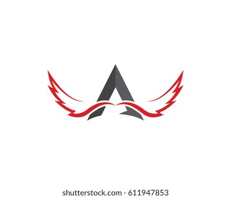 A Letter with Wing Logo Template vector icon design