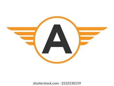 Letter A Wing Logotype. Speed Symbol Vector