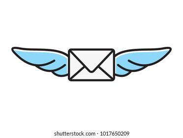 Letter with wings