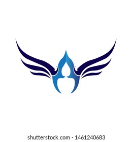 A Letter and wings Logo Business Template Vector icon
