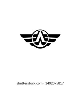 A letter with wings logo template