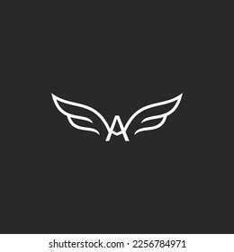 Letter A with wings logo template