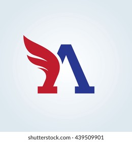 A letter Wings Logo Template
