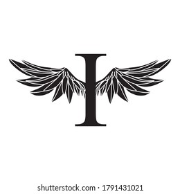 Letter I with Wings logo vector design