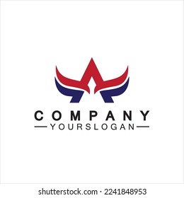 letter A wings logo vector illustration