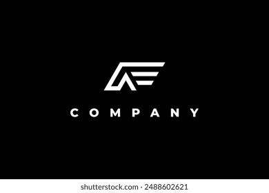 letter a and wings modern minimal logo