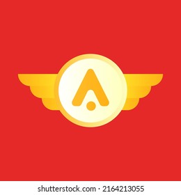 letter a wings vector icon logo