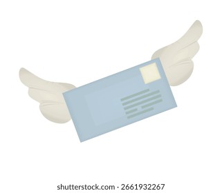 Carta con alas. Ilustración vectorial	