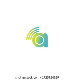 Letter A Wireless Internet logo illustration