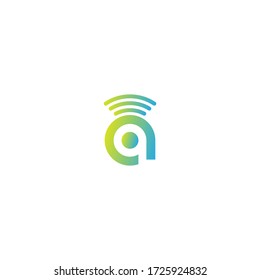 Letter A Wireless Internet logo illustration