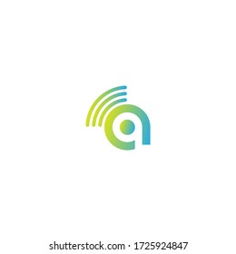 Letter A Wireless Internet logo illustration