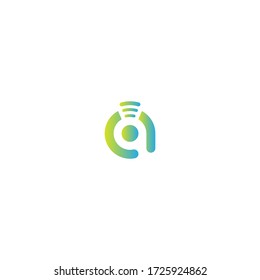 Letter A Wireless Internet logo illustration