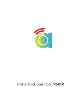 Letter A Wireless Internet logo illustration