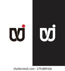 letra wj líneas de infinito solapamiento diseño vector