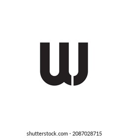 letter WJ JW W J simple symbol logo vector