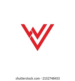 letra wj simple tríángulo de línea geométrica vector