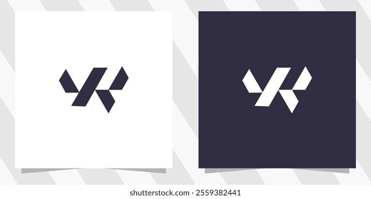 letter wk kw logo design vector