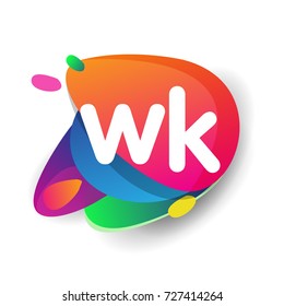 Letter Wk Logo Colorful Splash Background Stock Vector (Royalty Free ...