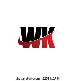 Letra WK diseño simple de logotipo vectorial