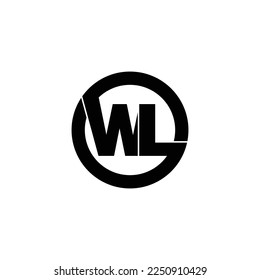 Letter WL circle logo design vector