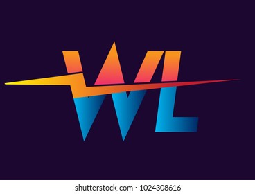 Letter WL logo with Lightning icon, letter combination Power Energy Logo design for Creative Power ideas, web, business and company.