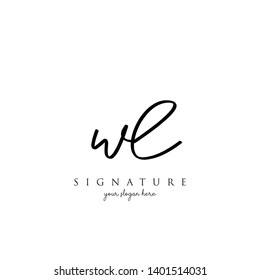 Letter WL Signature Logo Template - Vector