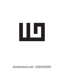 Letter WL square geometric symbol simple logo vector 