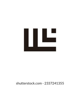 Letra cuadrado WL, símbolo geométrico único vector de logotipo simple