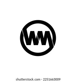 Letter WM circle logo design vector